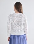 Whistle Crochet Knit Cardigan Ivory product photo View 02 S