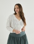 Whistle Crochet Knit Cardigan Ivory product photo View 12 S