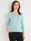 Oliver Black Crew Neck Cardigan, Duck Egg product photo View 05 S