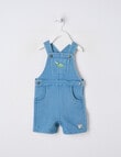 Teeny Weeny Dino Roar Denim Shortall, Denim Blue product photo