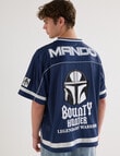Licensed Star Wars Mando 19 Mech Crop Boxing Tee, Navy product photo View 02 S