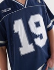 Licensed Star Wars Mando 19 Mech Crop Boxing Tee, Navy product photo View 08 S