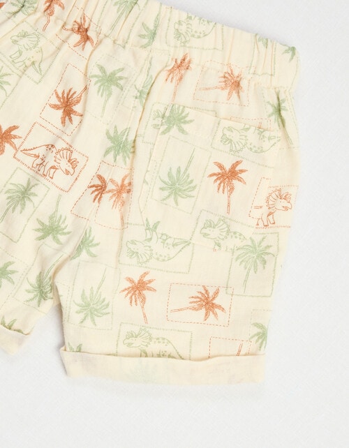 Teeny Weeny DINO ROAR AOP Muslin Set, 2-Piece, Yellow product photo View 02 L
