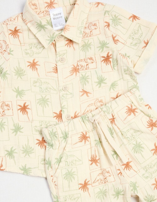 Teeny Weeny DINO ROAR AOP Muslin Set, 2-Piece, Yellow product photo View 03 L