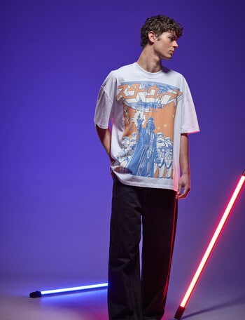 Licensed Star Wars Trouble Tee, White product photo