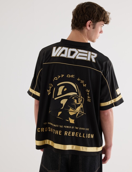 Licensed Star Wars Darth Vader 77 Mesh Crop Boxy Tee, Black product photo View 07 L