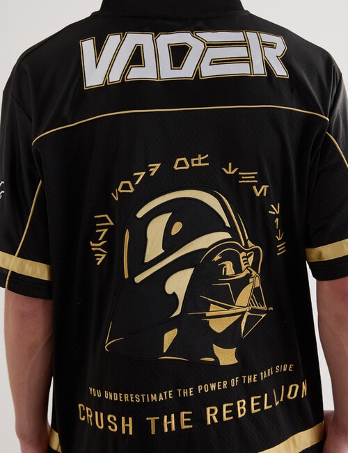Licensed Star Wars Darth Vader 77 Mesh Crop Boxy Tee, Black product photo View 08 L