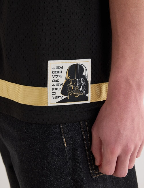 Licensed Star Wars Darth Vader 77 Mesh Crop Boxy Tee, Black product photo View 09 L