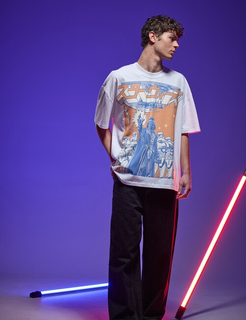 Licensed Star Wars Trouble Tee, White product photo