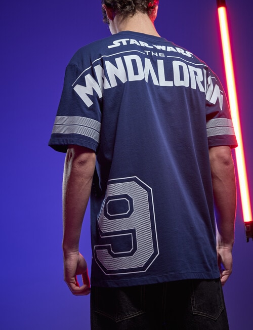 Licensed Star Wars Mandalorian 19 Sport Tee, Navy product photo View 10 L