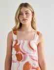 Zest Linen Printed Midi Dress, Pink Print product photo View 04 S
