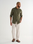 Gasoline Long Sleeve Linen Shirt, Khaki product photo View 03 S