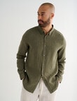 Gasoline Long Sleeve Linen Shirt, Khaki product photo View 04 S
