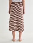 Zest Linen Bias Cut Skirt, Cinnamon Check product photo View 02 S