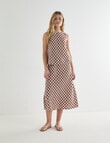 Zest Linen Bias Cut Skirt, Cinnamon Check product photo View 03 S