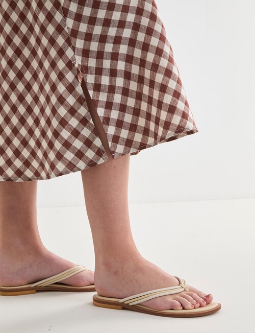 Zest Linen Bias Cut Skirt, Cinnamon Check product photo View 04 L