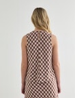 Zest Linen Bias Cut Top, Cinnamon Check product photo View 02 S