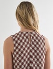 Zest Linen Bias Cut Top, Cinnamon Check product photo View 06 S
