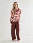 Zest Linen Raglan Top, Floral Print product photo View 03 S