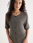 Zest Cotton Short Sleeve Cardigan, Brown Marle product photo