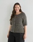 Zest Cotton Short Sleeve Cardigan, Brown Marle product photo View 12 S