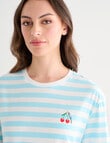 Zest Sleep T-Shirt Nightie, Aqua Stripe, 8-18 product photo View 04 S