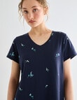 Zest Sleep T-Shirt Nightie, Navy Meadow, 8-18 product photo View 04 S