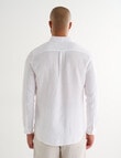 Gasoline Long Sleeve Linen Shirt, White product photo View 02 S