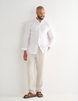 Gasoline Long Sleeve Linen Shirt, White product photo View 03 S