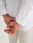 Gasoline Long Sleeve Linen Shirt, White product photo View 05 S