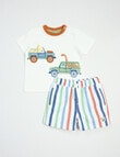 Teeny Weeny Dino Roar Tee & Short YDS Stripe Set, 2-Piece product photo