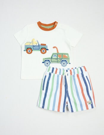 Teeny Weeny Dino Roar Tee & Short YDS Stripe Set, 2-Piece product photo