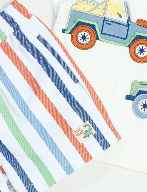 Teeny Weeny Dino Roar Tee & Short YDS Stripe Set, 2-Piece product photo View 03 L