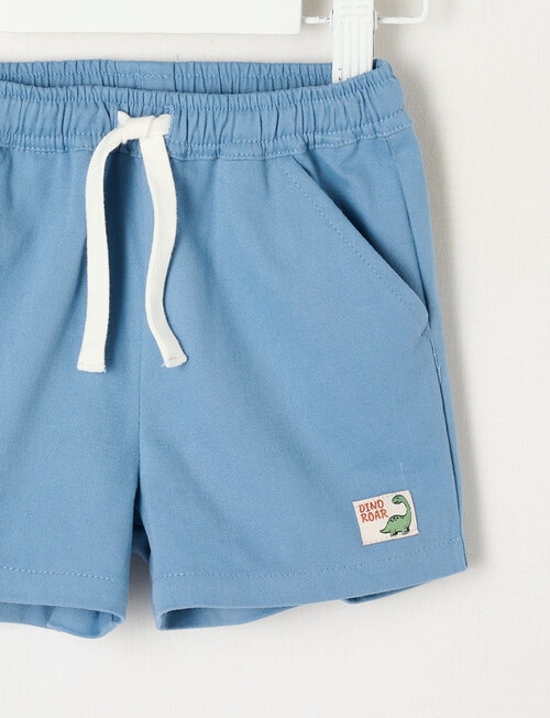 Teeny Weeny Dino Roar Short Rugby Denim, Denim Blue product photo View 02 L