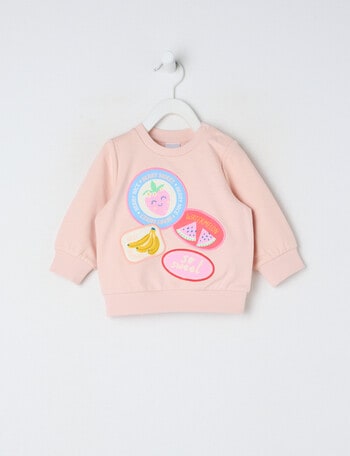 Teeny Weeny Strawberry Fields Play Sweatshirt, Pink product photo