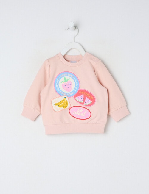 Teeny Weeny Strawberry Fields Play Sweatshirt, Pink product photo