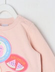 Teeny Weeny Strawberry Fields Play Sweatshirt, Pink product photo View 03 S