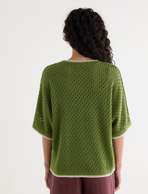 Zest Mesh Knitwear Jumper, Green product photo View 02 L