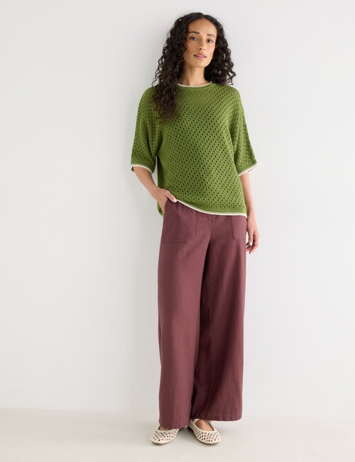 Zest Mesh Knitwear Jumper, Green product photo View 03 L