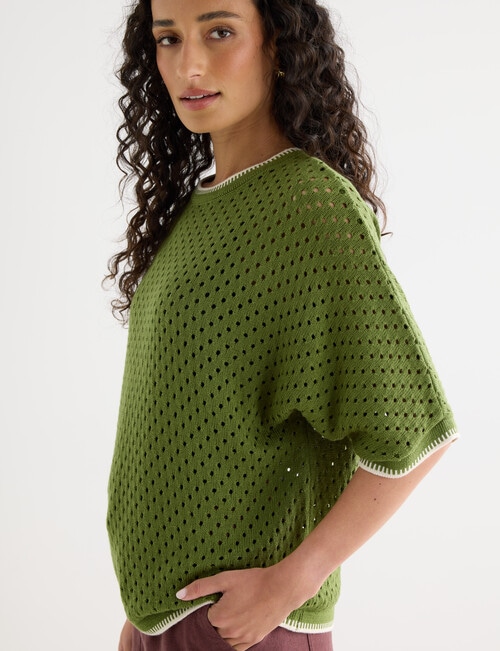 Zest Mesh Knitwear Jumper, Green product photo View 04 L