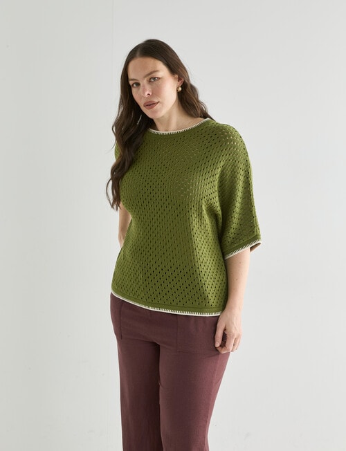 Zest Mesh Knitwear Jumper, Green product photo View 12 L