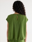 Zest Linen Blend Draw Hem Top, Cactus product photo View 02 S