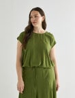Zest Linen Blend Draw Hem Top, Cactus product photo View 12 S