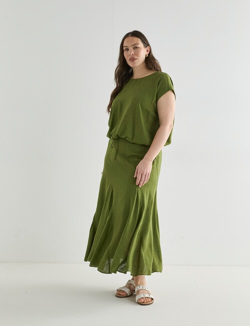 Zest Linen Blend Draw Hem Top, Cactus product photo View 13 L