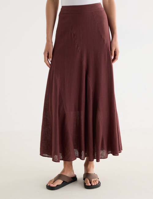 Zest Linen Blend Swirl Maxi Skirt, Andorra product photo