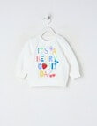 Teeny Weeny Strawberry Fields Play Sweatshirt, White product photo