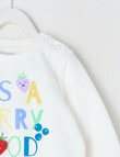 Teeny Weeny Strawberry Fields Play Sweatshirt, White product photo View 02 S