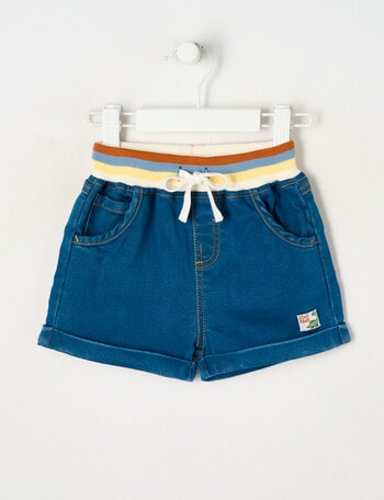 Teeny Weeny Dino Roar Short Denim, Denim Blue product photo