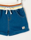 Teeny Weeny Dino Roar Short Denim, Denim Blue product photo View 02 S