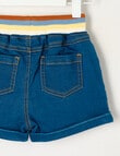 Teeny Weeny Dino Roar Short Denim, Denim Blue product photo View 03 S